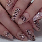 Zjkrl - 24Pcs Detachable Almond False Nails with Pearl Decoration Elegant Designs French Fake Nails Full Nail Art Tips Press On Nails