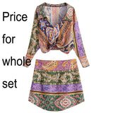 Zjkrl - floral printed dress women long sleeve bodycon dress V-neck sexy ladies party dress chic dress spring summer dress