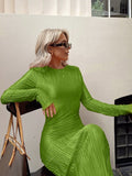 Zjkrl Women Fashion Long Sleeve Streetwear Bodycon Orange Midi Dress Autumn Clothes Wholesale Items For Business