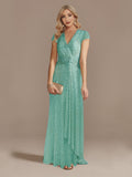 Zjkrl New Luxury Champagne V-Neck Sequin Evening Dress Women Party Maxi Dress Beading Gowns Long Prom Cocktail Dresses