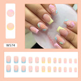 Zjkrl - 48Pcs False Nails Set Press on Nails with Nail Glue and File Acrylic Fake Nails for Women and Girls Nail Tips