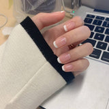 Zjkrl - 24pcs Ballet False Nail Full Cover Fake Nail Butterfly Love Nails Tip French Coffin Nails Press on Nails