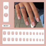Zjkrl - 24pcs False Nails Tips with Glitter Design Press on Stick-on Nail Tips for Women and Girls