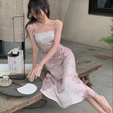 Zjkrl Summer Women Spaghetti Strap Elegant Midi Satin Dresses Wedding Evening Birthday Holiday Backless Prom Clothes New