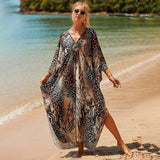Sexy Vacation Oversize Loose Beach Dress Women 2023 Summer One Size Print Smock Sundress Boho Dresses For Women