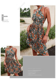 Summer Sexy Halter Midi Dress Women 2023 Fashion Off Shoulder Slim Sleeveless Backless Strap Dresses Casual