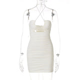 Zjkrl - Fashion Sexy Bandage Bodycon Corset Dress Summer Women 2023 Hollow Out Halter Backless Short Mini Vestidos Party Night Club Wear