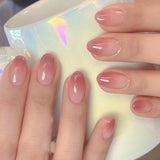 Zjkrl - 24Pcs Detachable Almond False Nails with Pearl Decoration Elegant Designs French Fake Nails Full Nail Art Tips Press On Nails