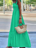Zjkrl - 2023 New Summer Ruffle Sleeve Long Dress Retro Plaid Printed Beach Maxi Dress Women Sexy Square Neck Loose Hem A-Line Dress