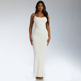 Zjkrl -  Backless Bodycon Lace Up Maxi Dress Women Sexy Elegant Nightclub Party Halter Slip Clothes Evening Long Dresses