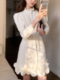 Zjkrl - 2023 Spring French Elegant White Mini Dress Women Causal Vintage Even Party Dress Office Lady One Piece Dress Korean Style