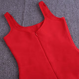 Zjkrl - Elegant Sleeveless Bodycon Bandage Dress for Women 2023 Summer Basic Green Sexy Dresses Roung Neck Evening Club Party Dress Midi
