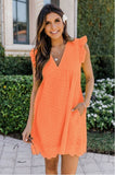 Zjkrl - 2023 Summer New Women Casual  Mini Dress Solid Sweet Princess Hollow Out Sleeveless V-Neck Cotton Streetwear lady Party Vestidos
