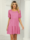 Zjkrl - 2023 Summer New Dresses For Women Fashion Square Collar Short Sleeve Elegant Beach Female Plus Size Casual Mini Dress Vestidos