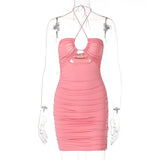 Zjkrl - Fashion Sexy Bandage Bodycon Corset Dress Summer Women 2023 Hollow Out Halter Backless Short Mini Vestidos Party Night Club Wear