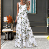 Summer Women Dress Elegant Party Sleeveless Maxi Dress Sexy Bohemian Leopard Print Vestidos Casual Swing Sundress