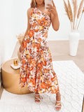 Zjkrl - Elegant One Shoulder Summer Long Dress Women Sexy Print Boho Beach Style Maxi Dress Casual Sundress Clothing Women Party Dress