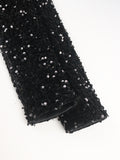 Women Black Velvet Sequin Dress Deep V Neck Patchwork Ruffle Shiny Party Birthday Big Size African Ladies Event Celebrate Gowns