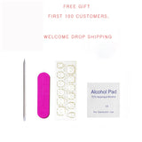 Zjkrl - 24 Pcs Pink Fake Nails Press on Nail Designs Art Long Tips False Forms with Glue Stick Stickers Reusable Set Acrylic Artificial