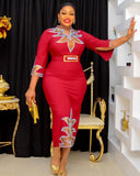 Zjkrl - Elegant African Evening Dresses for Women Dashiki Ankara Outfits Gown Plus Size Turkey Wedding Party Long Maxi Dress 2023 New