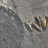 Zjkrl - Gold Silver Butterfly New Bronzing High Quality Adhesive Gilded Nail Stickers Nail Art Decorations Nail Decals Design T-2559