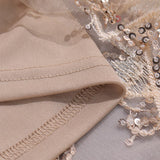 Zjkrl - 2023 Elegant Luxury Women's Sequin Tassel Evening Dresses Sexy V-neck Spaghetti Strap Backless Short Birthday Party Slip Dress