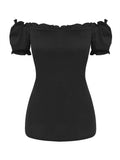 Zjkrl Off The Shoulder Tee and Crisscross Plaid Suspender Skirt Set Two Piece Dress Top and Skirt Set