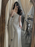 Zjkrl - Back to School Summer New Women Elegant Spaghetti Strap Long Dress French Style Sexy Slim Prom Evening Party Dresses Korean Fashion Clothing