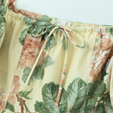 Summer Women Vintage Floral Print Big Swing Long Dress Puff Sleeve Female Sexy Off Shoulder Holiday Party Boho Dresses