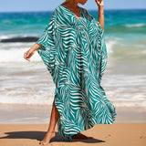 Sexy Vacation Oversize Loose Beach Dress Women 2023 Summer One Size Print Smock Sundress Boho Dresses For Women
