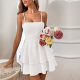 Solid Two Layer Hem Cami Dress