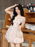 Zjkrl - 2023 Summer One Piece Dress Korean Kawaii Lolita Dress Women Beach Style Elegant Y2k Mini Dress Party Puff Sleeve Fairy Chic