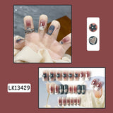 Y2k Fake Black Nail Long Ballet Reusable Adhesive Acrylic Press on set Nails Dark Acrylic Artificial False Nails Arts Tips 24pcs