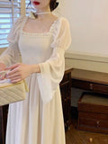 Zjkrl - 2023 Summer French Vintage Elegant Midi Dress Party One Piece Dress Korean Women Beach Style Even Party Dress Office Lady Chic