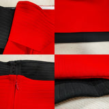 New 2022 Red Black Off Shoulder Bandage Dress Mini V-Neck Long Sleeve Bodycon Celebrity Hot Style Party Women Elegant Vestidos