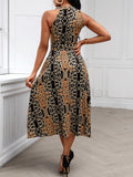 Zjkrl Women Fashion Clubwear Elegant Sexy Dress Club  Sleeveless Baroque Print Sleeveless Midi Dress