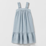 Zjkrl - Girls Cotton And Linen Sleeveless Straps Dress Summer New Ruffled Hem Casual Vacation Backless Linen Dresses