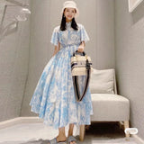 Zjkrl - 2023 Summer ZA Women&#39;s Dress Clothing Elegant Light Pink Petal Sleeve Print Drawstring Vintage Casual Party Dresses Traf