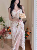 Sexy Strap One Piece Dress Korea Fashion Casual 2022 Summer Elegant Sleeveless Midi Dress Sundress Beach Style Party Dress Woman