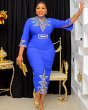 Zjkrl - Elegant African Evening Dresses for Women Dashiki Ankara Outfits Gown Plus Size Turkey Wedding Party Long Maxi Dress 2023 New