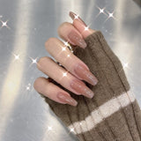 Zjkrl - 24Pcs/Set Press on Nails Women Maincure Tools Matte White French False Nail ABS Short Coffin Fake Nails Full Cover Nail Art Tips