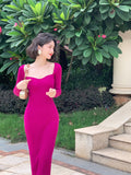 Zjkrl Elegant Vintage Knitted Dress Women Autumn Korean Style Evening Party Midi Dress Ladies Bodycon Casual Sexy Designer Dress