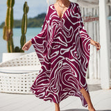 Sexy Vacation Oversize Loose Beach Dress Women 2023 Summer One Size Print Smock Sundress Boho Dresses For Women