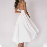 Zjkrl Elegant Guest Wedding Fomral Long Party Dresses for Women Summer White Sexy Slip Backless Ball Gown Midi vestidos Casual