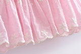 Zjkrl High Quality 2023 Summer Pink Short Sleeve Women Ruffled Mini Dress