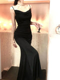 Zjkrl - Back to School Summer New Women Elegant Spaghetti Strap Long Dress French Style Sexy Slim Prom Evening Party Dresses Korean Fashion Clothing