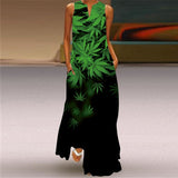 Zjkrl - 3D Floral Printed Women Dress Summer Vintage V-neck Sleeveless Loose Maxi Dress Elegant Casual Ladies Party Dresses Vestidos