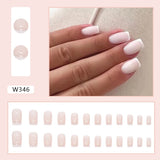 Natural False Nail Tips with French Style 24 pcs Press on Fake Nails for Beauty Salon