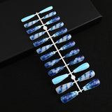 Zjkrl - Fashionable Butterfly Flower False Nails Long Detachable French Nail Tips for Girl Fake Nails Press on Acrylic Nails