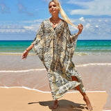 Sexy Vacation Oversize Loose Beach Dress Women 2023 Summer One Size Print Smock Sundress Boho Dresses For Women